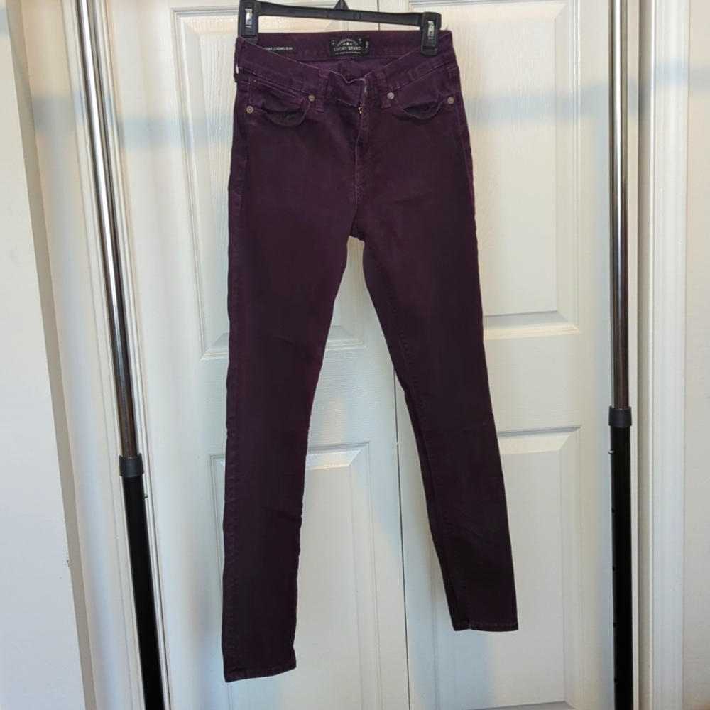 Lucky Brand purple skinny jeans